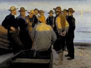 Fishermen by the Sea on a Summer's Evening, Michael Ancher